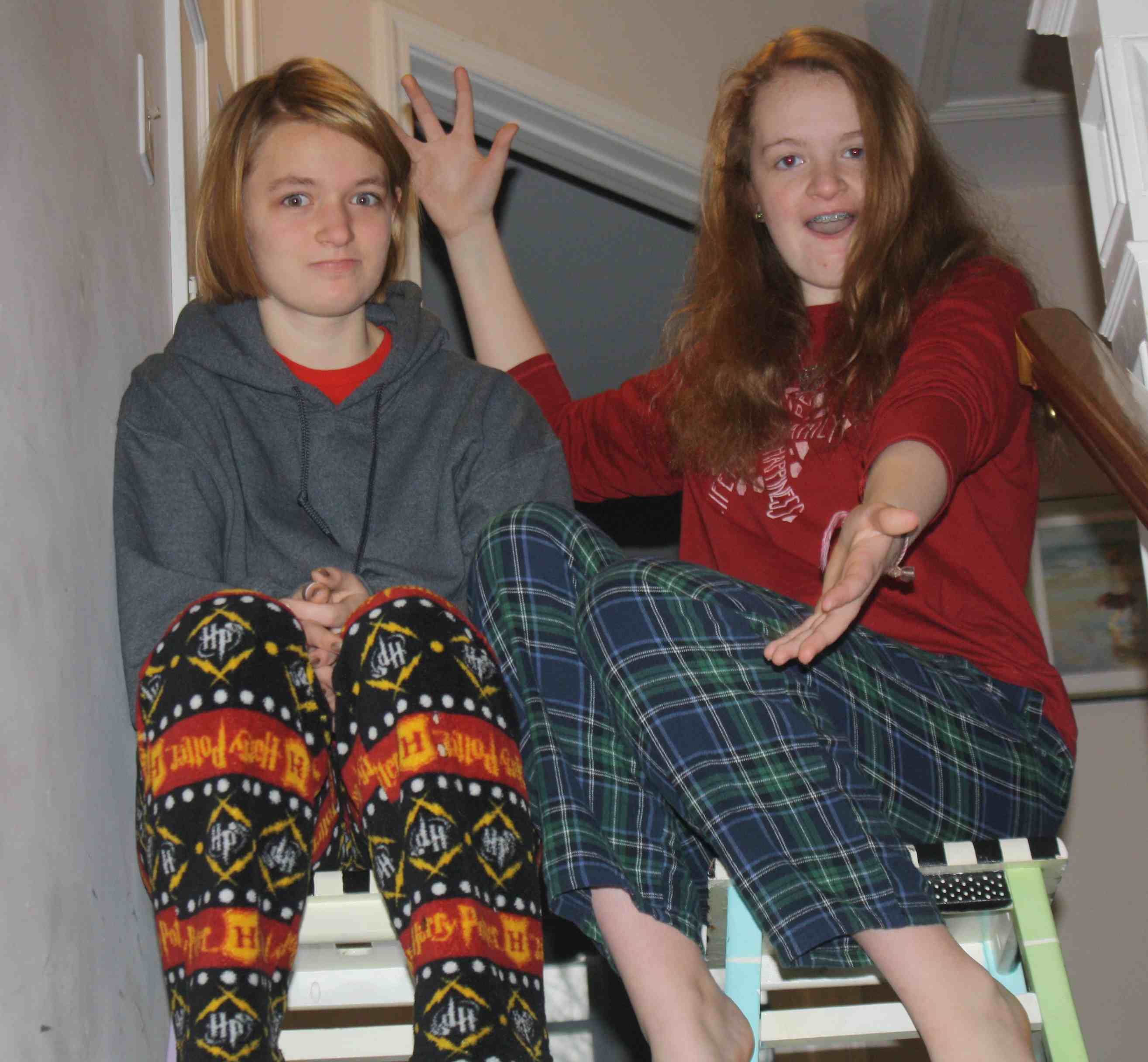 2016-12-25 Christmas CnJ on stairs.jpg